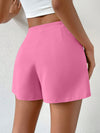 Privé High Waist Button Detail Ruched Front Shorts