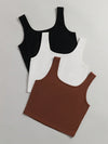 4pack Solid Crop Tank Top