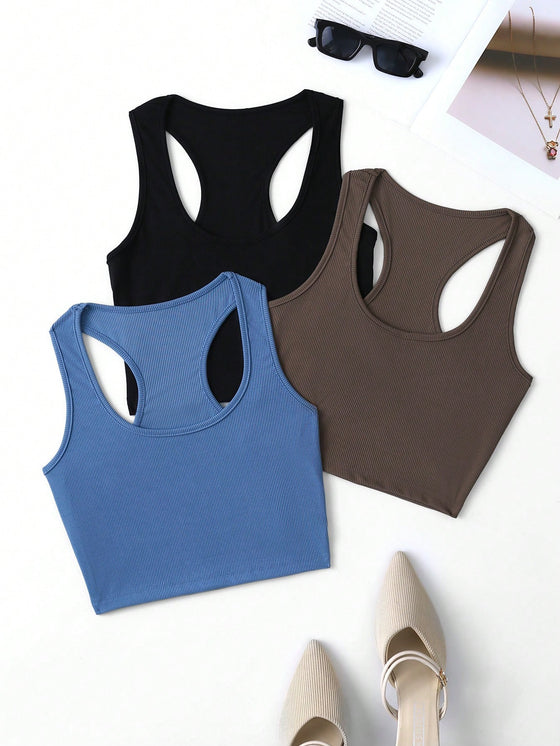 4pcs Solid Cami Top