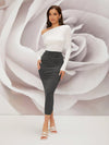 Modely Asymmetrical Neck Top & Ruched Skirt