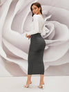 Modely Asymmetrical Neck Top & Ruched Skirt