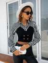 Striped Print Crop Blouse