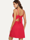 BUTTON THROUGH KNOT BACK CAMI DRESS