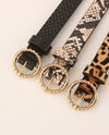 3PCS ANIMAL PATTERN METAL BUCKLE BELT