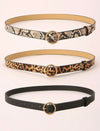 3PCS ANIMAL PATTERN METAL BUCKLE BELT