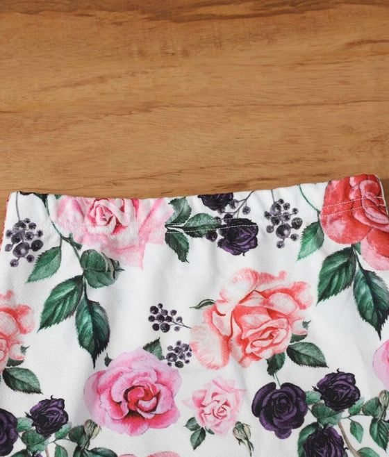 Girls Floral Print Skirt