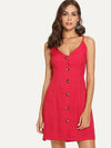 BUTTON THROUGH KNOT BACK CAMI DRESS