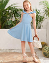 Girls Ruffle Trim Flare Hem Dress