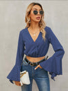 POLKA DOT WRAP CROP BLOUSE