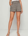 PLAID SELF BELTED SHORTS