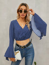 POLKA DOT WRAP CROP BLOUSE