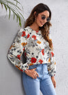 KEYHOLE BACK FLORAL PRINT TOP