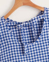 TIE BACK BUFFALO PLAID TOP