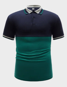  Men Colorblock Polo Shirt