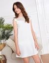 Teen Girls Mesh Insert Ruffle Trim Tunic Dress