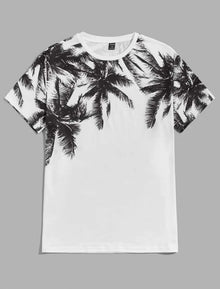  Men Tropical Print Tee