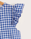 TIE BACK BUFFALO PLAID TOP
