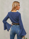 POLKA DOT WRAP CROP BLOUSE